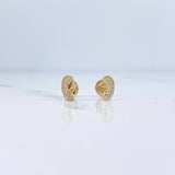 Stud Earrings Virgin Mary 0.7gr / White Zircons 18K Yellow Gold &