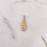 Dije Virgen Del Carmen 1.4gr / 2.6cm / Circones Blancos Oro Rosa 18K #