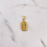 Pendant Virgin Guadalupe 3.25gr / 2.6cm / Black and White Zircons 18K Yellow Gold #