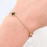 Classic Link Bracelet Double-Sided Clover 2.6gr / 7 1/2 in / 8.1mm 18K Yellow Gold