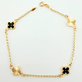 Pulso Cajón Trebol Doble Faz 2.55gr / 7 1/2 in / 8mm Oro Amarillo 18K