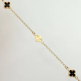 Classic Link Bracelet Double-Sided Clover 2.6gr / 7 1/2 in / 8.1mm 18K Yellow Gold