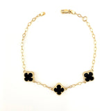 Pulso Aro Seguido Trebol Doble Faz 4.15gr / 7 3/4 in / 9.7mm Oro Amarillo Nac.Esp. 18K