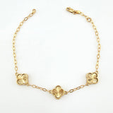 Pulso Aro Seguido Trebol Doble Faz 4.15gr / 7 3/4 in / 9.7mm Oro Amarillo Nac.Esp. 18K