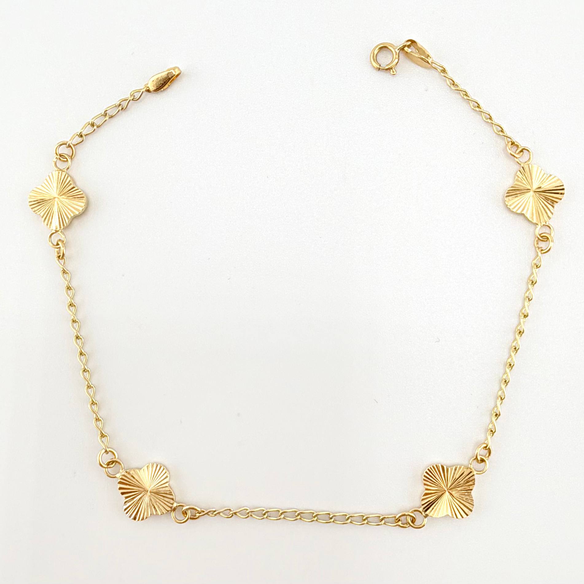 Classic Link Bracelet Double-Sided Clover 2.6gr / 7 1/2 in / 8.1mm 18K Yellow Gold