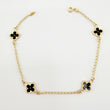 Classic Link Bracelet Double-Sided Clover 2.6gr / 7 1/2 in / 8.1mm 18K Yellow Gold