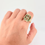 Anillo Signo Dólar Punteado 9gr / T10 / Oro Amarillo 18K ©