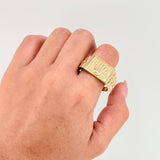 Anillo Correa Sello Corona 10gr / T15 / Oro Amarillo 18K ©