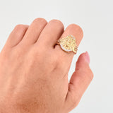 Anillo Rostro De Cristo 7.2gr / T9 / Dos Oros Amarillo Rosa 18K ©