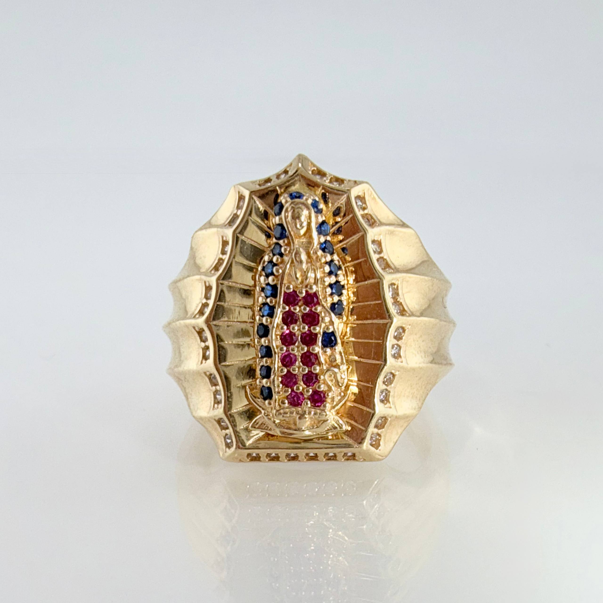 Anillo Virgen Guadalupe 8.75gr / T8 1/4 / Oro Amarillo 18K ©