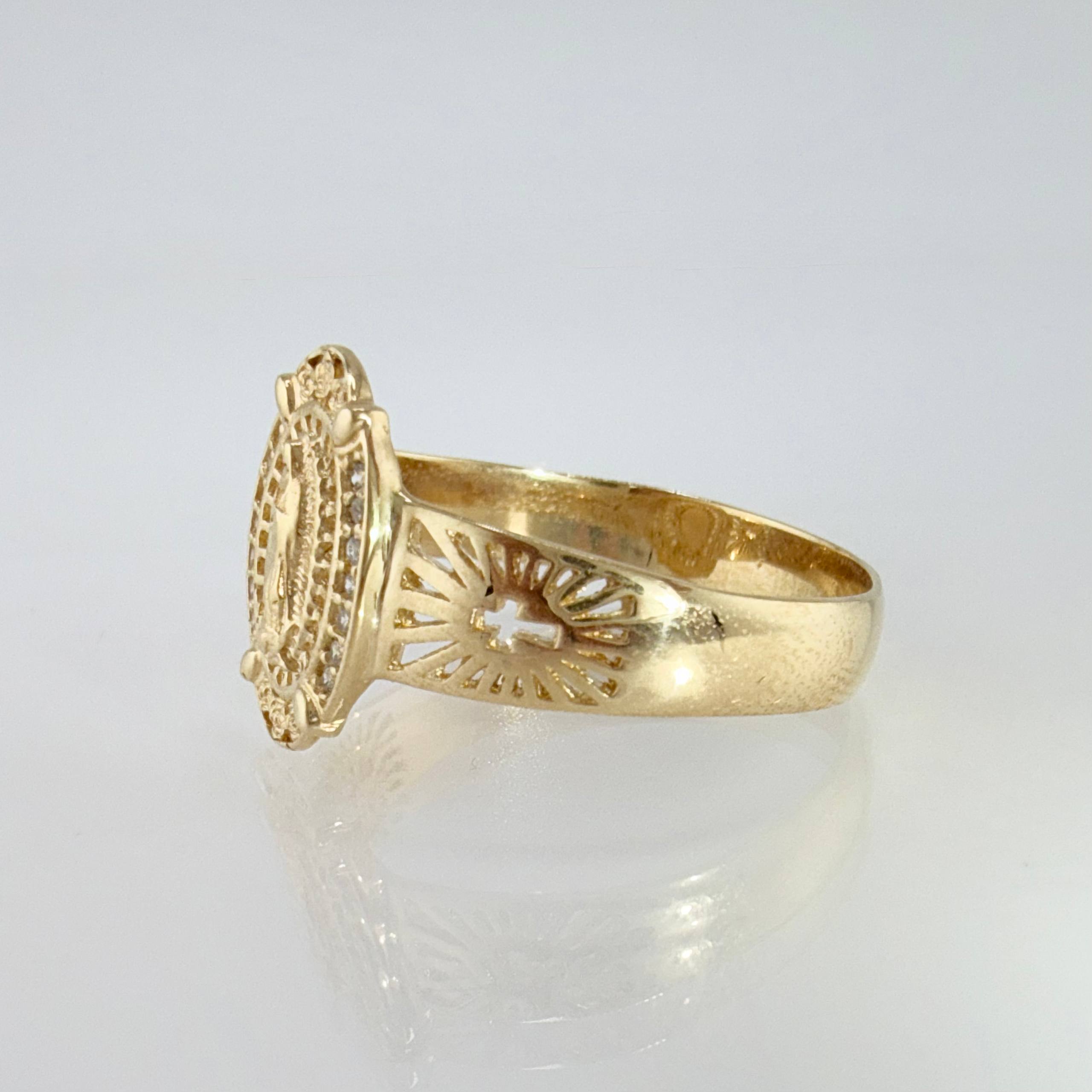Anillo Virgen Guadalupe Marco Filigrana 5.25gr / T13 1/2 / Oro Amarillo 18K ©