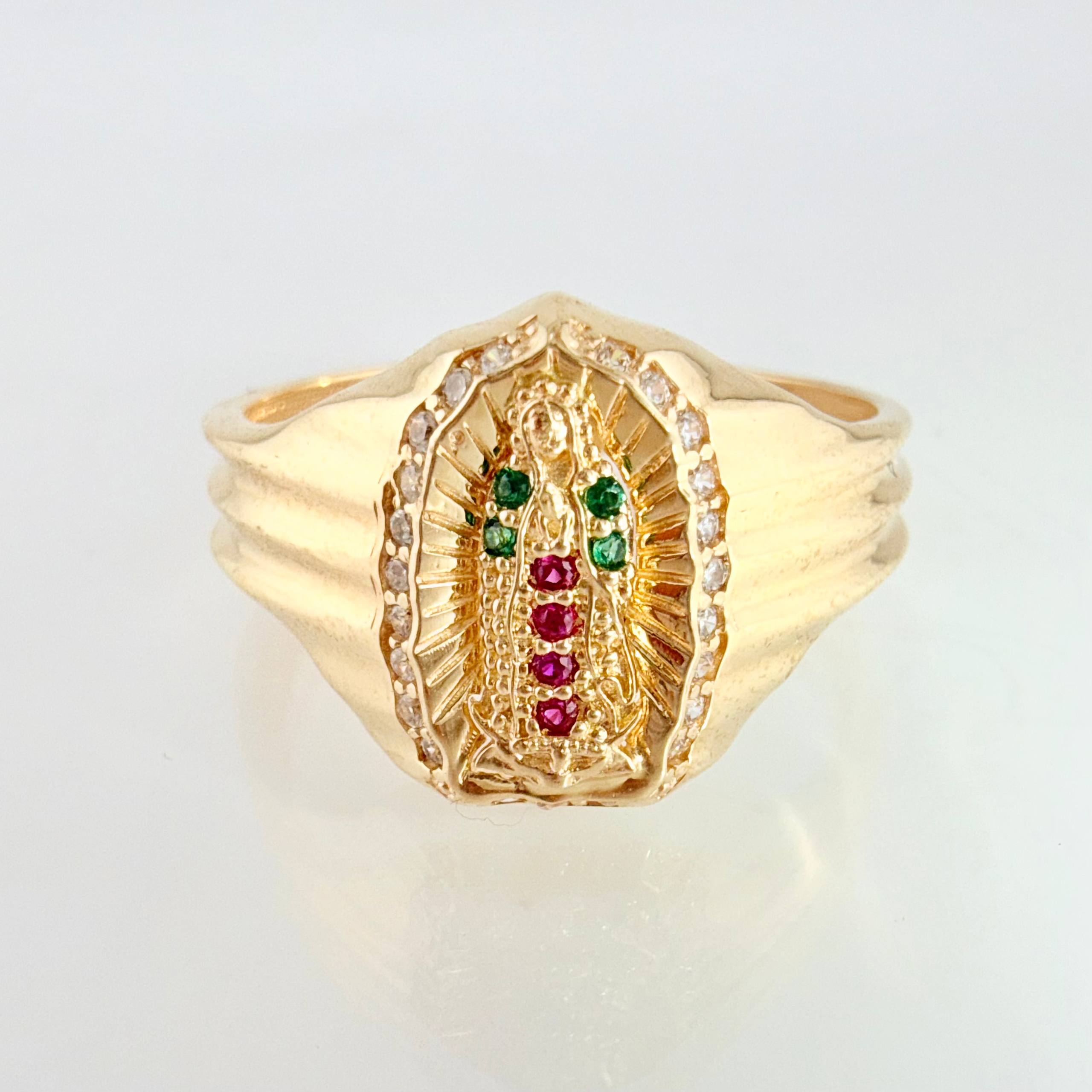 Anillo Virgen Guadalupe 4.35gr / T10 / Oro Amarillo 18K ©