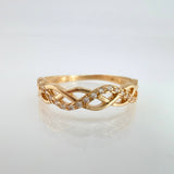 Anillo Carriles Entrelazados 1.9gr / T6 3/4 / Oro Amarillo 18K ©