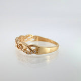 Anillo Carriles Entrelazados 1.9gr / T6 3/4 / Oro Amarillo 18K ©