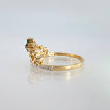 Anillo Corona Incrustada 2.65gr / T7 1/4 / Oro Amarillo 18K ©