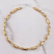 Pulso Rustico Rombos 3.9gr / 21cm / 3.4mm Barril Punteado Oro Amarillo 18K $