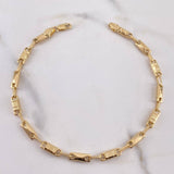 Pulso Rustico Rombos 3.9gr / 21cm / 3.4mm Barril Punteado Oro Amarillo 18K $