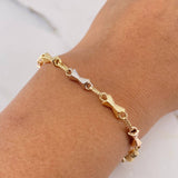 Bracelet Sand Watch 4.2gr / 20.6cm / 3.2mm Dotted Three 18K Gold $