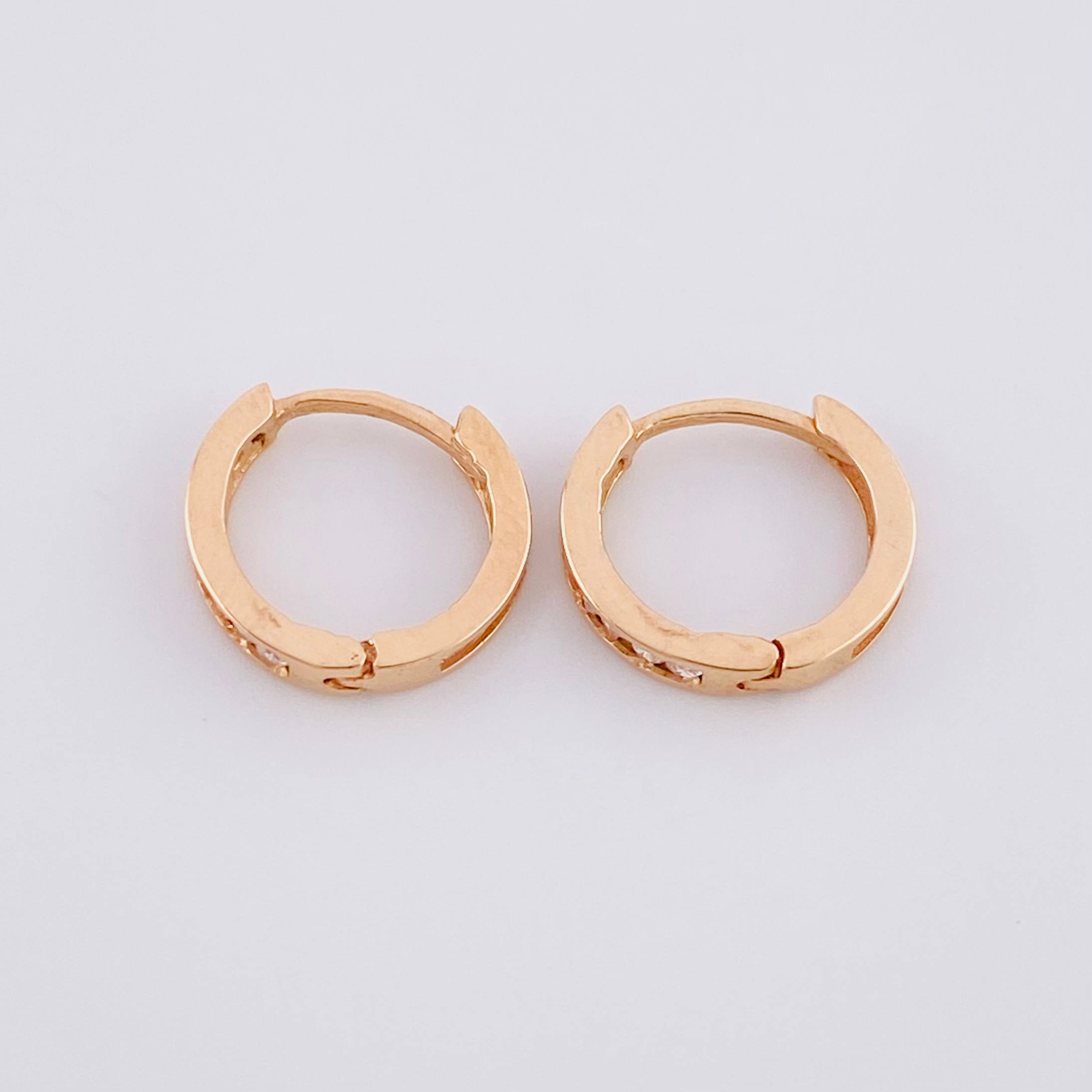 Candongas Carril 1.9g / 1/2 in Oro Rosa 18K