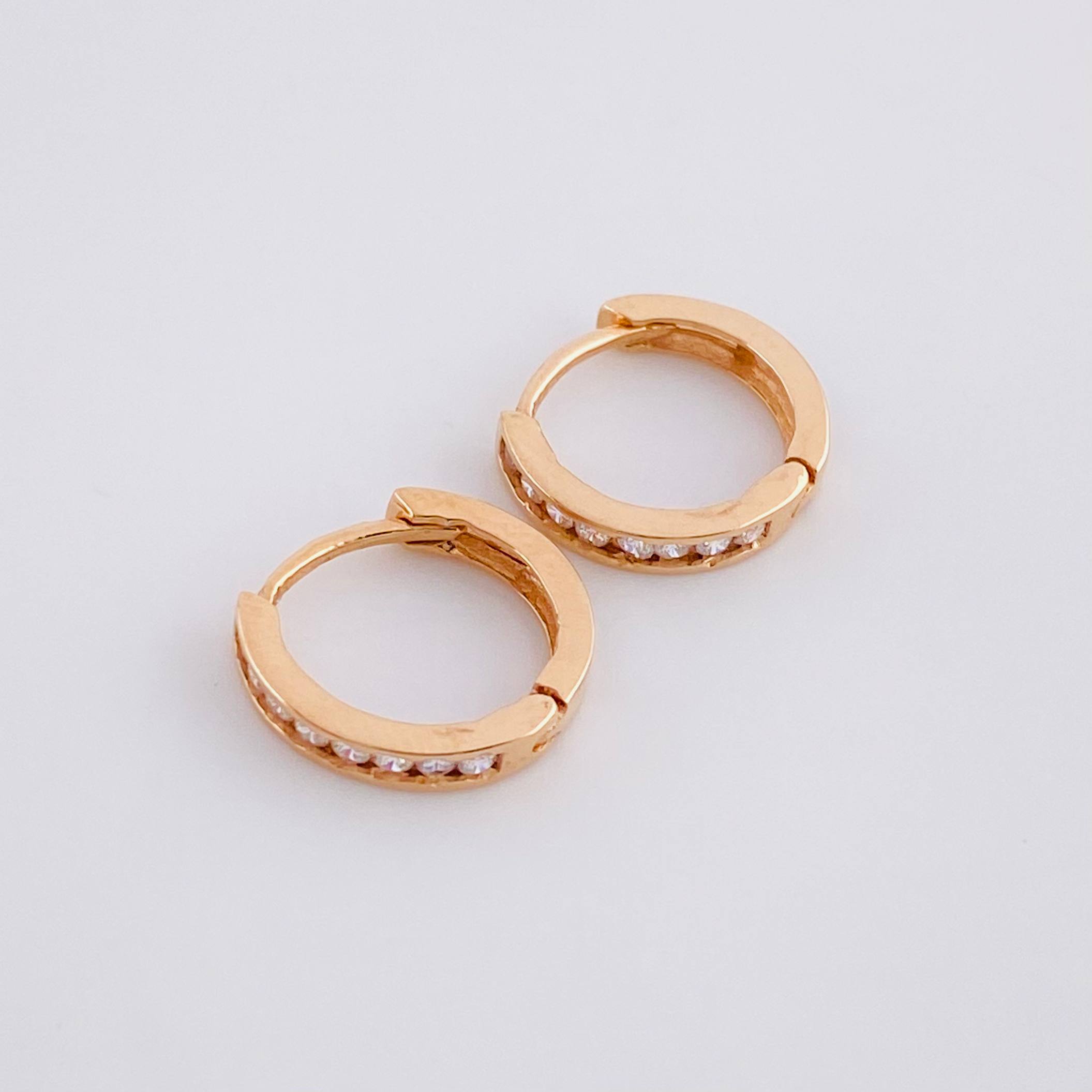Candongas Carril 1.9g / 1/2 in Oro Rosa 18K
