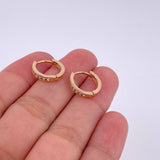Candongas Carril 1.9g / 1/2 in Oro Rosa 18K