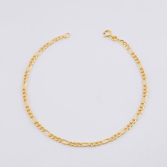 Pulso Figaro 1g / 7 1/2 in / 2.6mm Oro Amarillo 18K