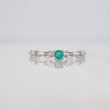 Emerald Solitaire Link Ring 12 Pts 0.65 g / T7 Silver 925