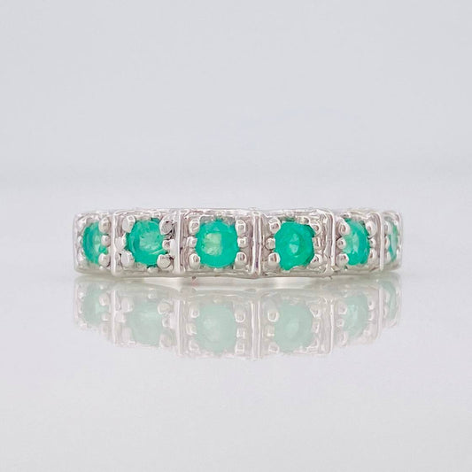 Anillo Acordeón Esmeralda 47 Pts 2.2 g / T6 1/2 Plata 925