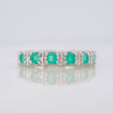 Accordion Ring Emerald 47 Pts 2.2 g / T6 1/2 Silver 925