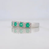 Accordion Ring Emerald 47 Pts 2.2 g / T6 1/2 Silver 925