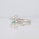 Anillo Clavo Esmeralda 05 Pts 1.4 g / T7 1/2 Plata 925