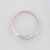 Anillo Clavo Esmeralda 05 Pts 1.4 g / T7 1/2 Plata 925