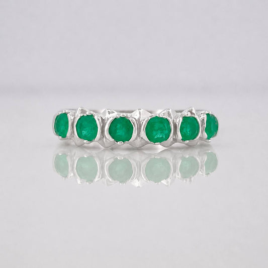 Anillo Acordeón Esmeralda 47 Pts 1.85 g / T5 3/4 Plata 925