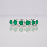Accordion Ring Emerald 47 Pts 1.85 g / T5 3/4 Silver 925