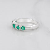 Accordion Ring Emerald 47 Pts 1.85 g / T5 3/4 Silver 925