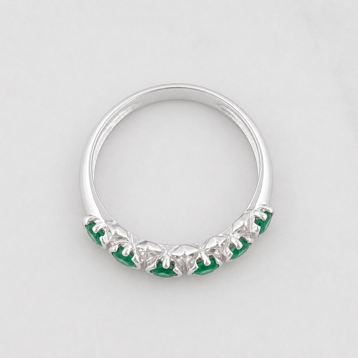 Accordion Ring Emerald 47 Pts 1.85 g / T5 3/4 Silver 925