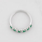 Accordion Ring Emerald 47 Pts 1.85 g / T5 3/4 Silver 925