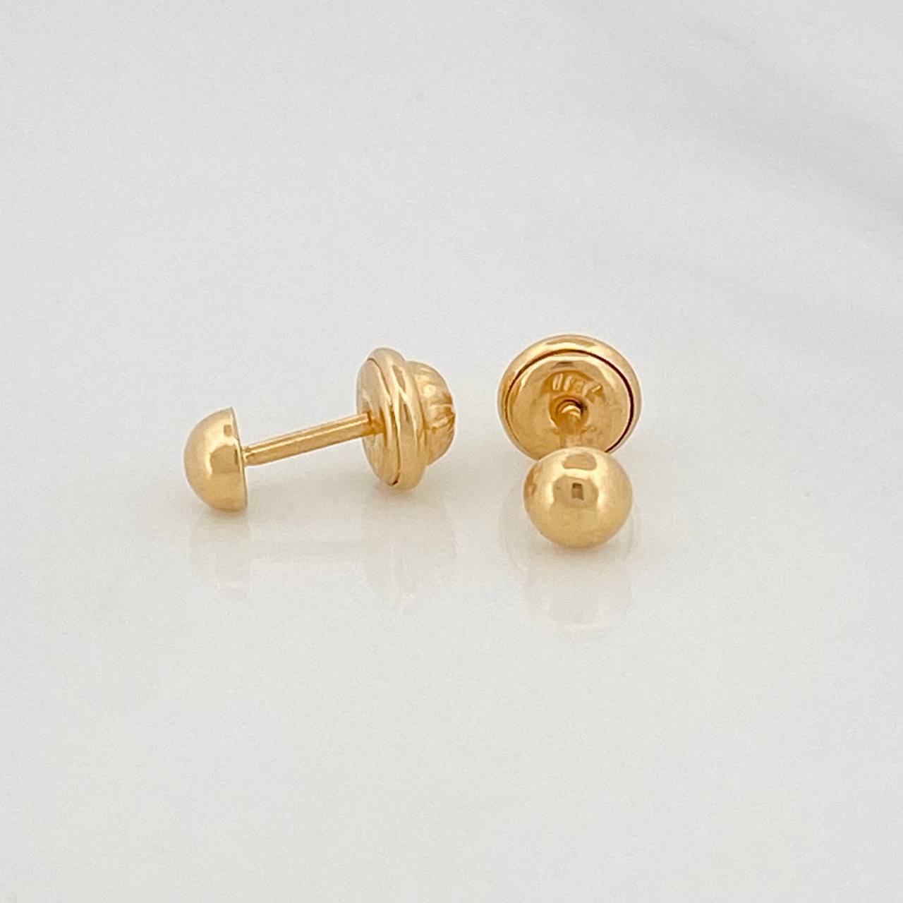 Stud Earrings Medium Bead 0.65 g / in / 4 mm Yellow Gold 18K