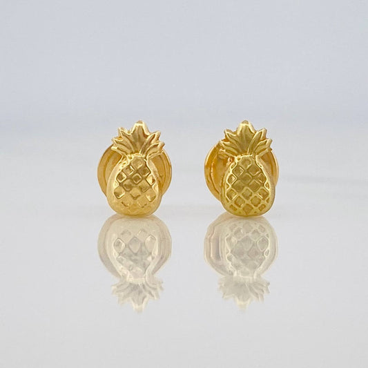 Stud Earrings Pineapple 0.55 g / in / 4 mm Yellow Gold 18K