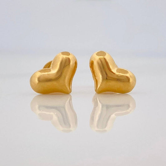 Stud Earrings Heart 0.8 g / in / 9.6 mm Yellow Gold 18K