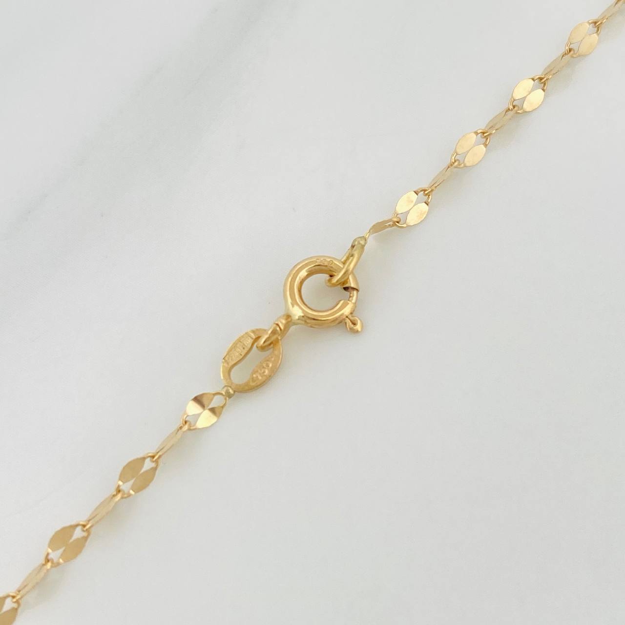 Mirror Flower Chain 1.5 g / 18 in / 2 mm Yellow Gold 18K