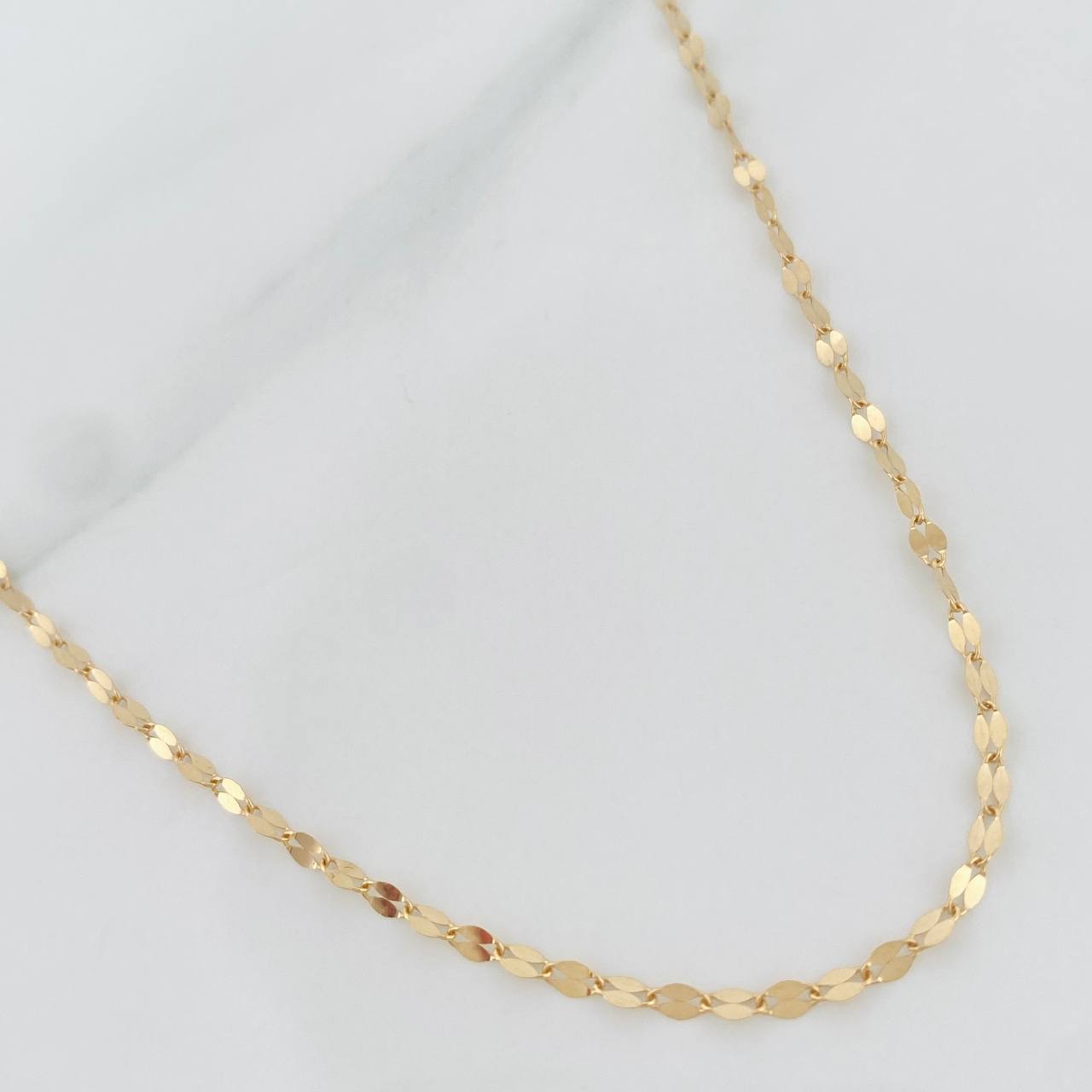 Mirror Flower Chain 1.5 g / 18 in / 2 mm Yellow Gold 18K