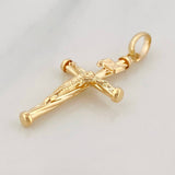 Pendant Cross Christ 0.8 g / 1 1/2 in Yellow Gold 18K
