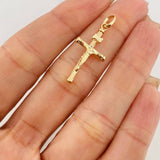 Pendant Cross Christ 0.8 g / 1 1/2 in Yellow Gold 18K