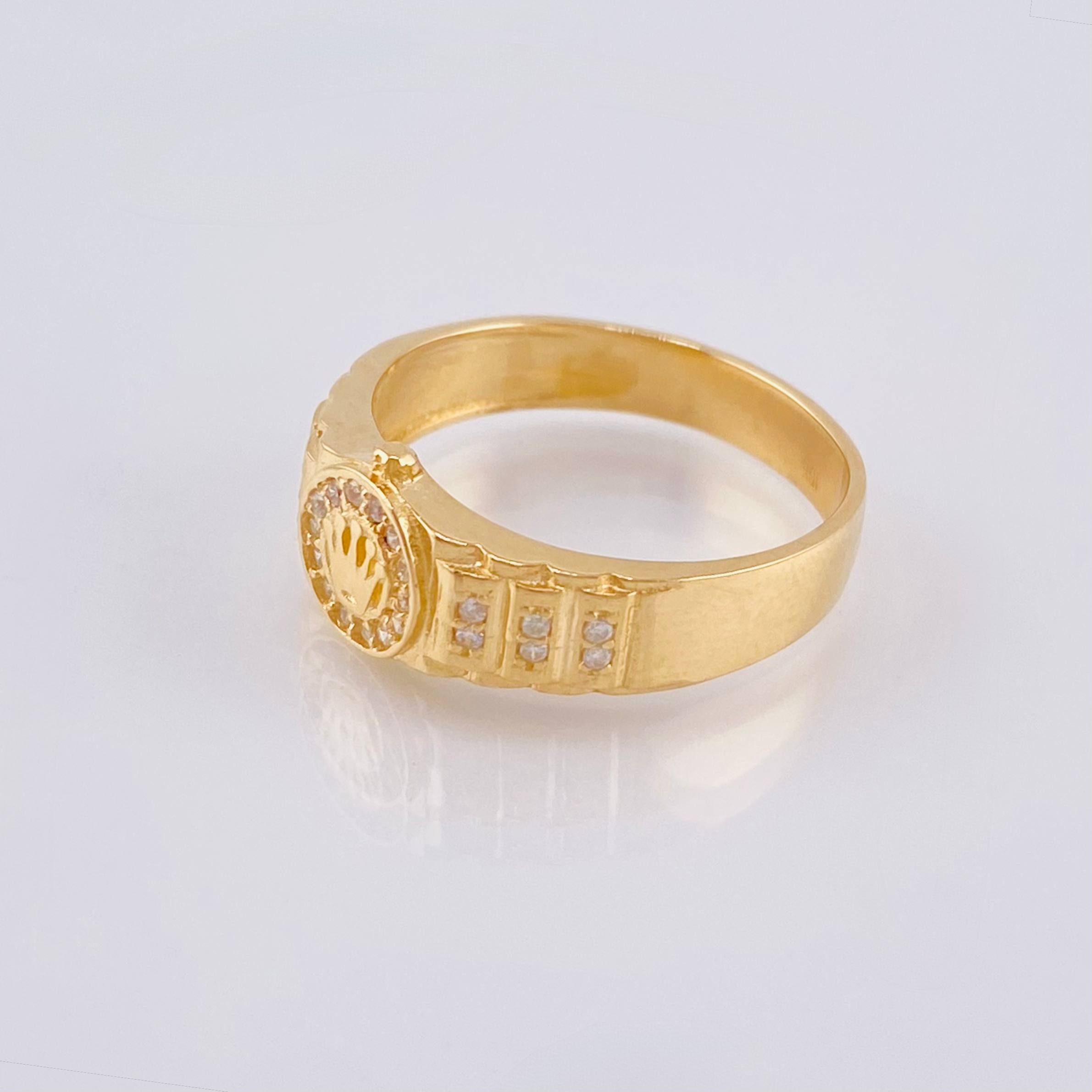 Anillo Correa Corona 4.35gr / T7 1/2 / Oro Amarillo 18K *
