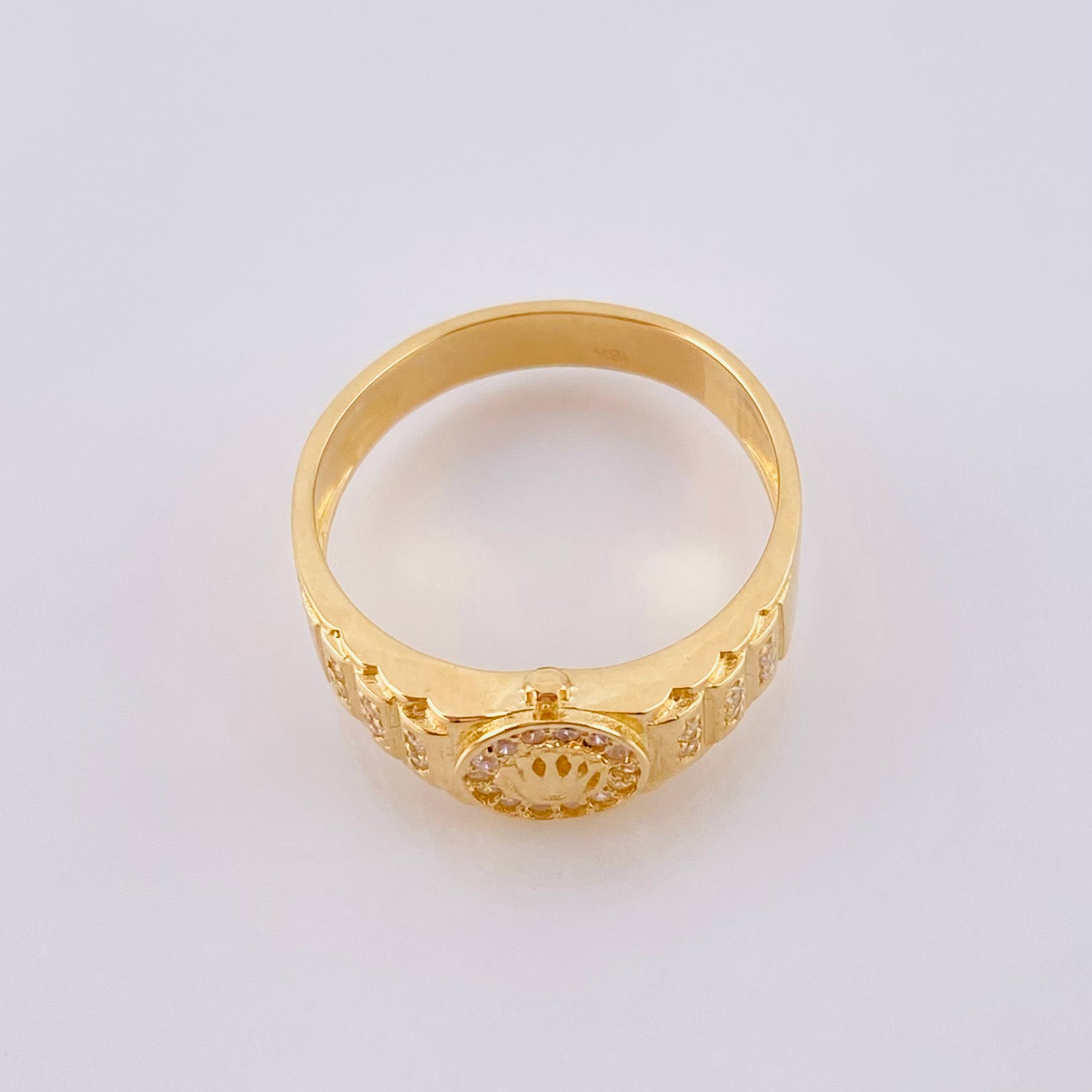 Anillo Correa Corona 4.35gr / T7 1/2 / Oro Amarillo 18K *