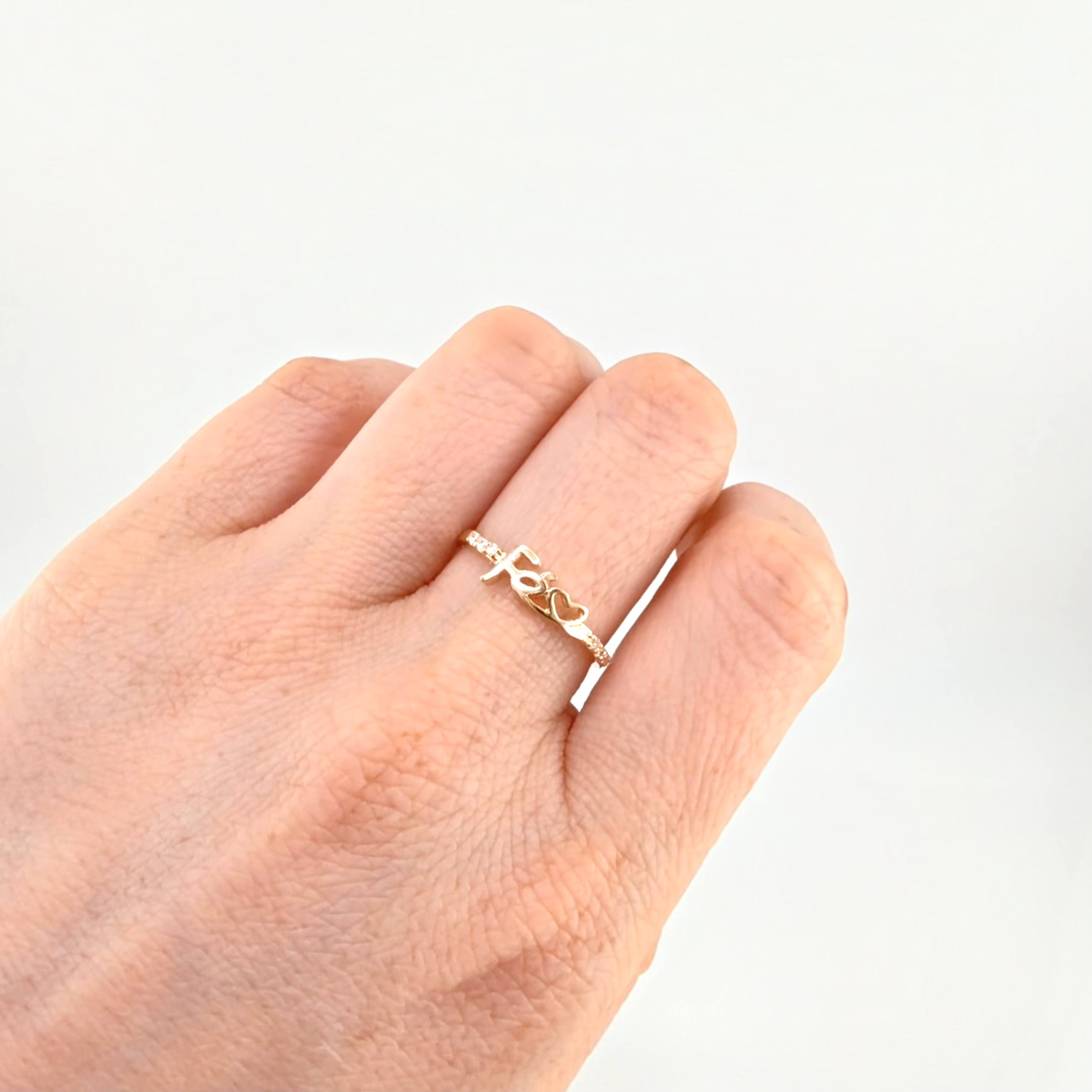 Anillo Fé 1.7gr / T7 1/2 / Oro Amarillo 18K *