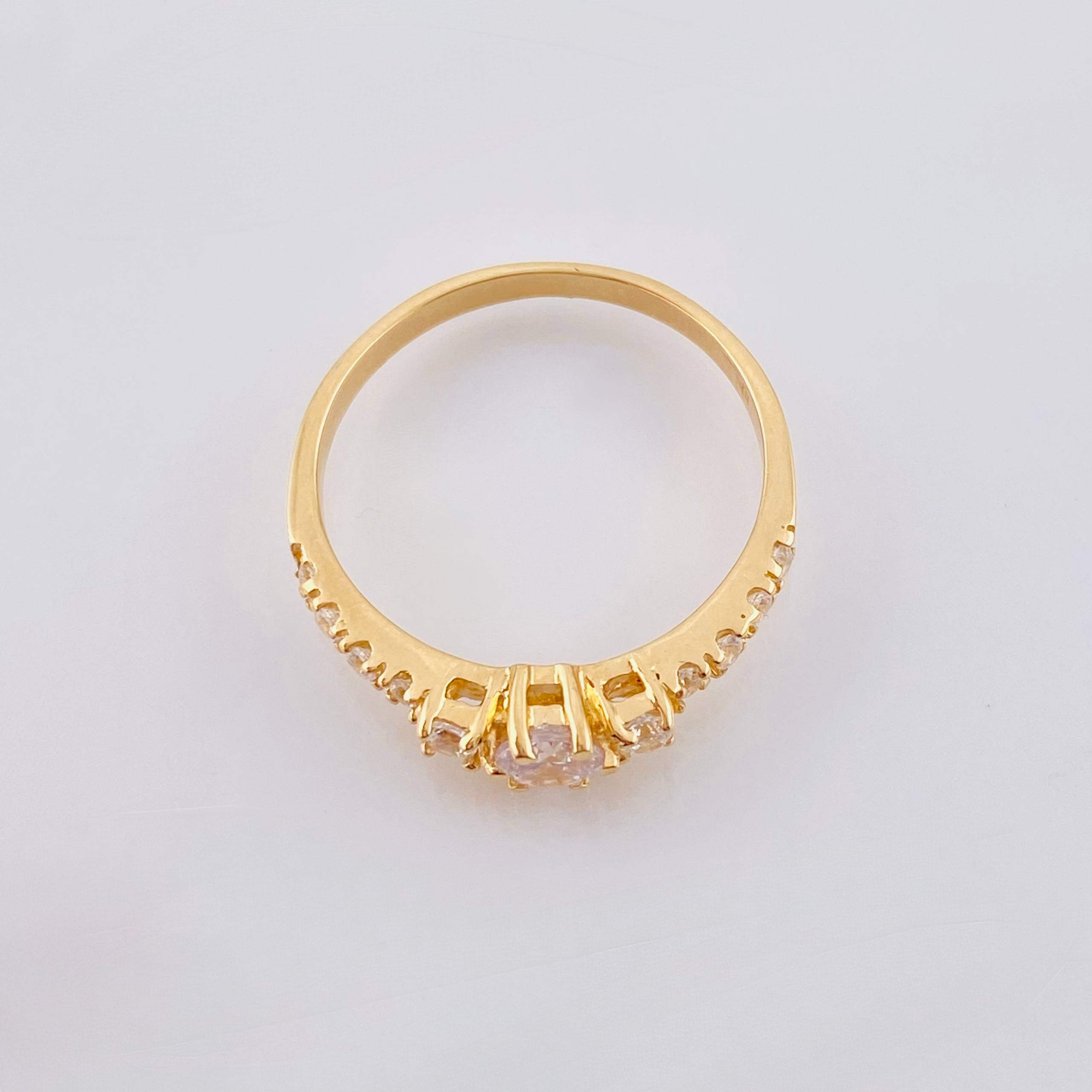 Anillo Solitario Chispa Escalada 3.55gr / T9 3/4 / Oro Amarillo 18K *