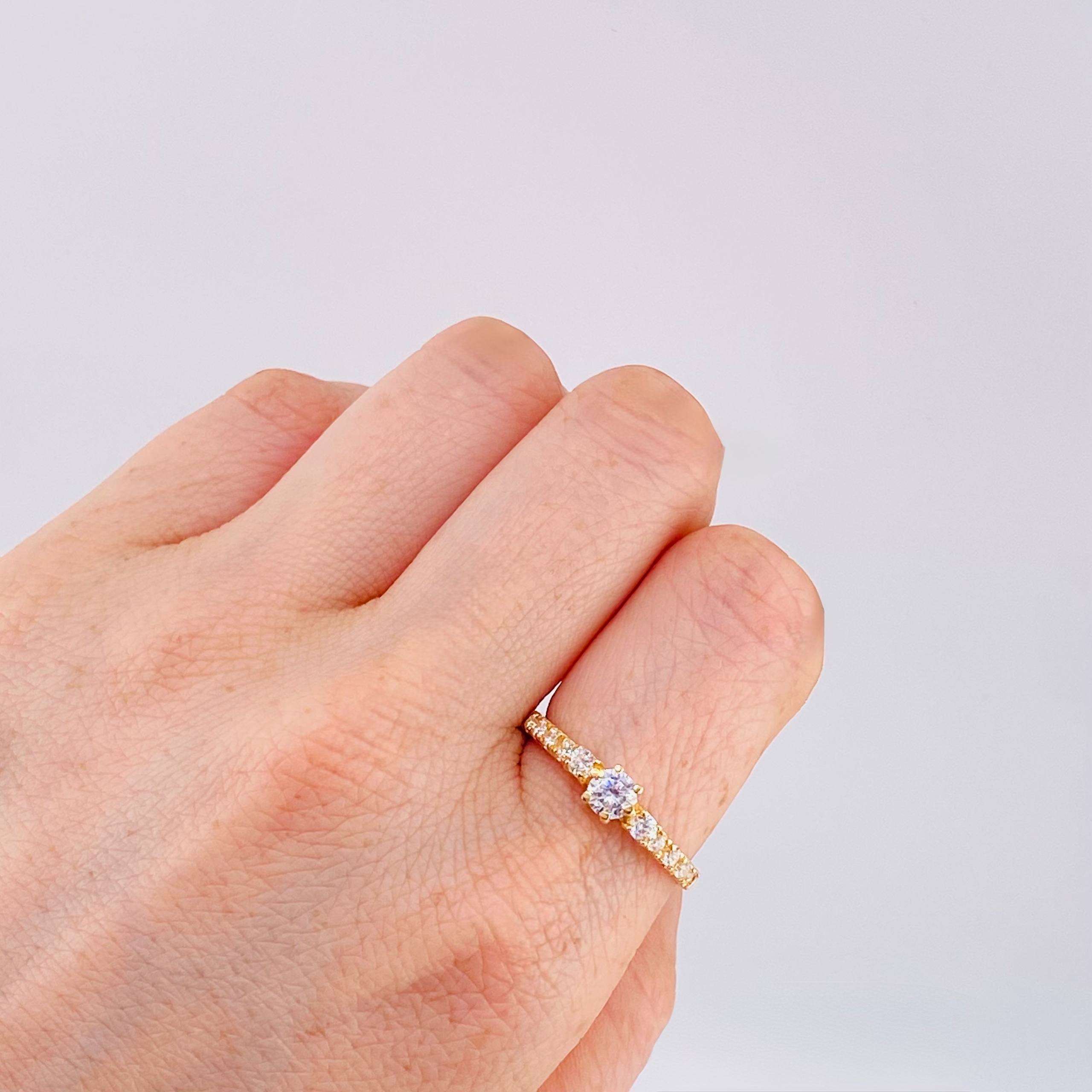 Anillo Solitario Chispa Escalada 3.55gr / T9 3/4 / Oro Amarillo 18K *