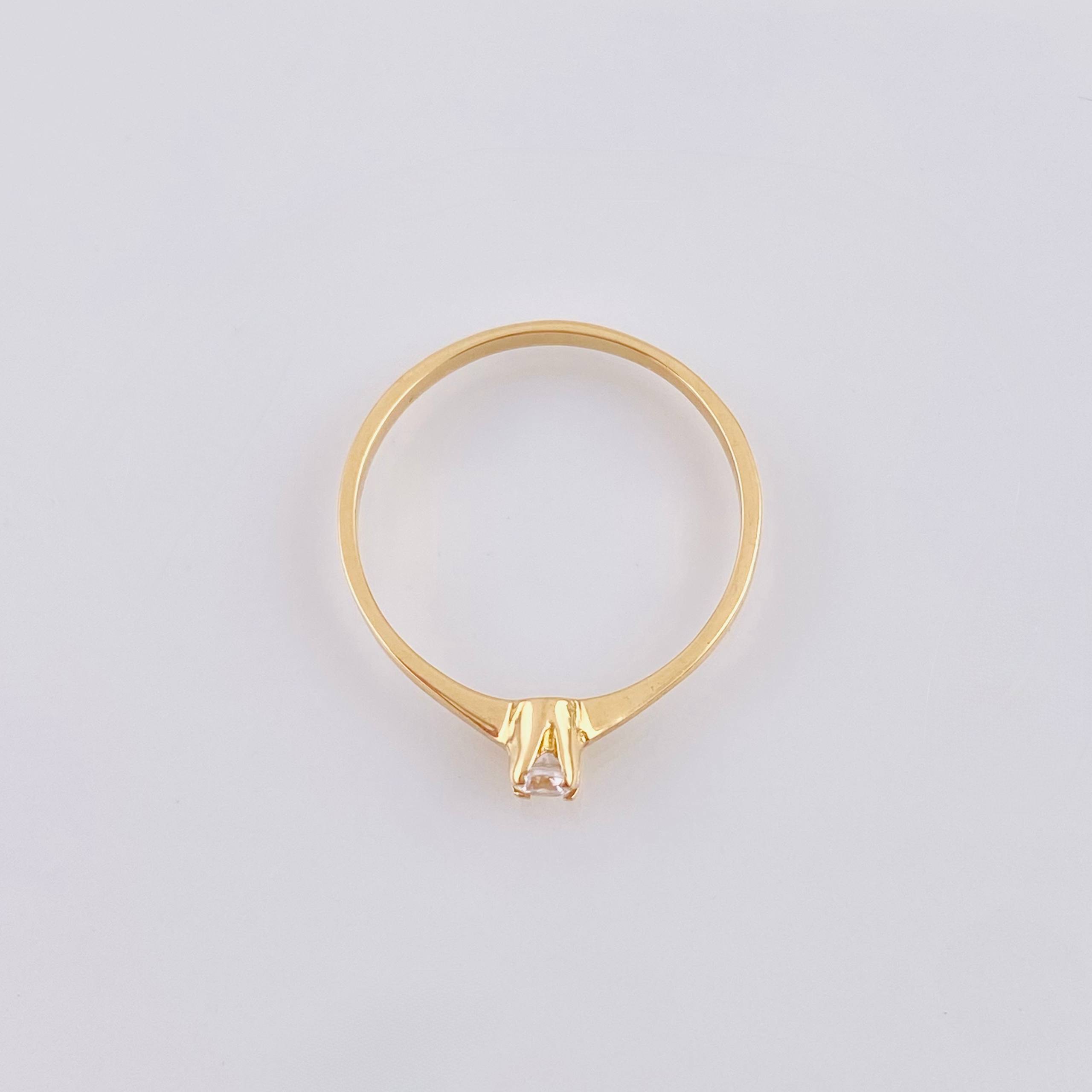 Anillo Solitario 1.25gr / T7 / Oro Amarillo 18K *